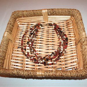 Reduced! MULTI STRAND EARTH ONE BEADED BOHO NECKLACE